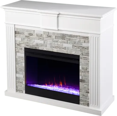 Brandycrest I White 42 in. Console With Color Changing Electric Fireplace