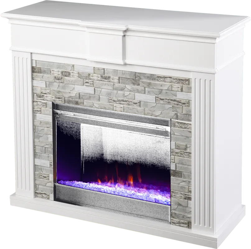 Brandycrest I White 42 in. Console With Color Changing Electric Fireplace