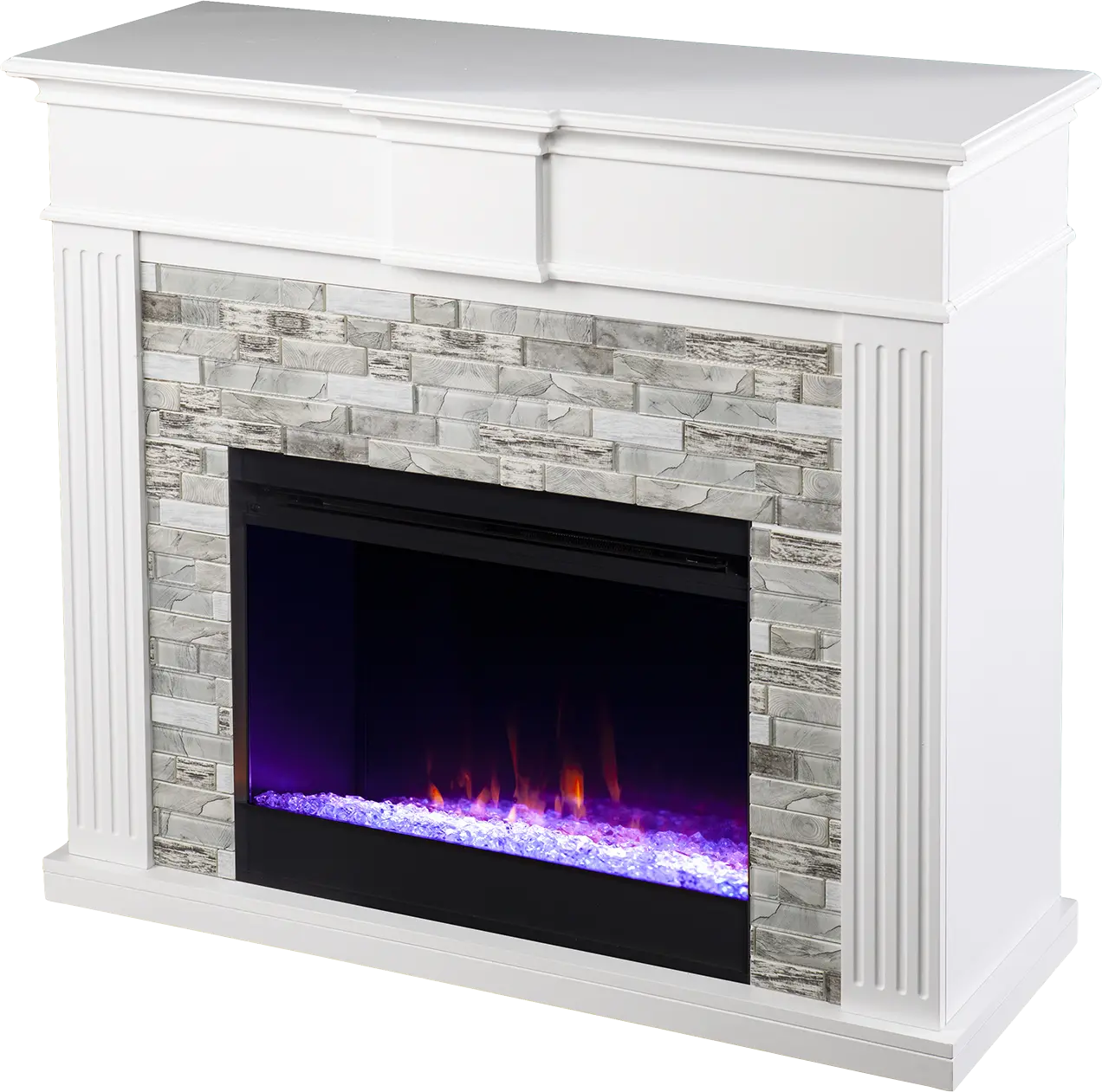 Brandycrest I White 42 in. Console With Color Changing Electric Fireplace