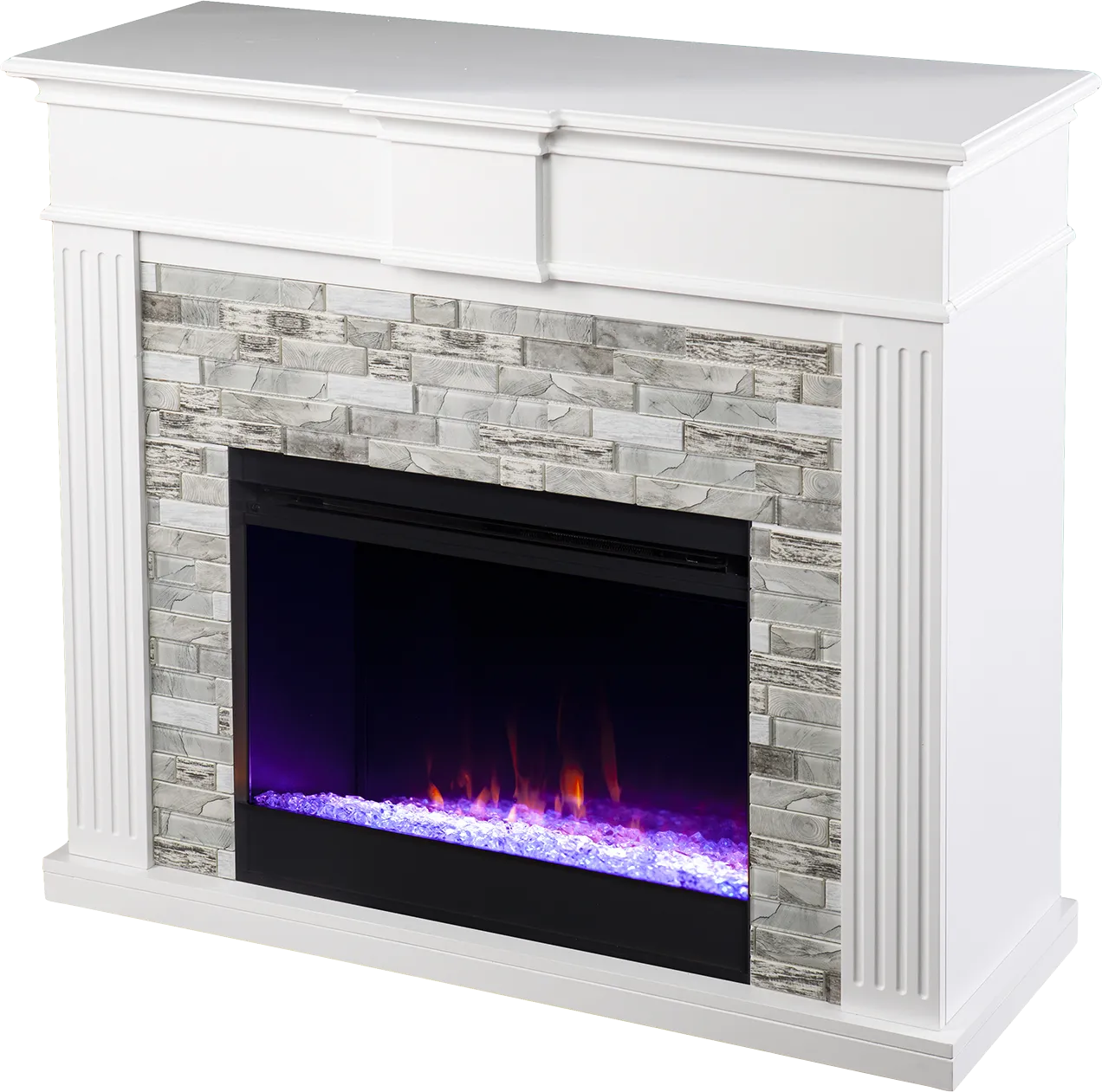 Brandycrest I White 42 in. Console With Color Changing Electric Fireplace - Image 1