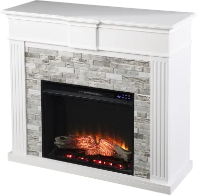 Brandycrest IV White 42 in. Console With Touch Panel Electric Fireplace