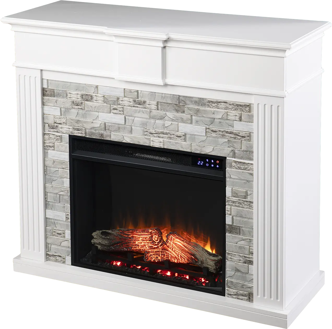 Brandycrest IV White 42 in. Console With Touch Panel Electric Fireplace