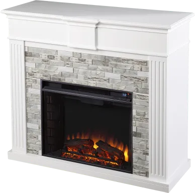 Brandycrest II White 42 in. Console With Electric Log Fireplace