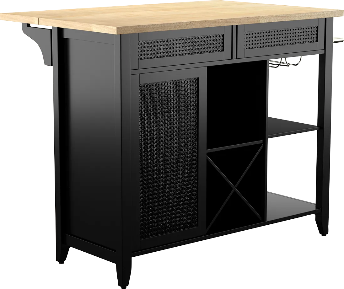 Brickellen Natural Kitchen Cart - Thumbnail - Image 1