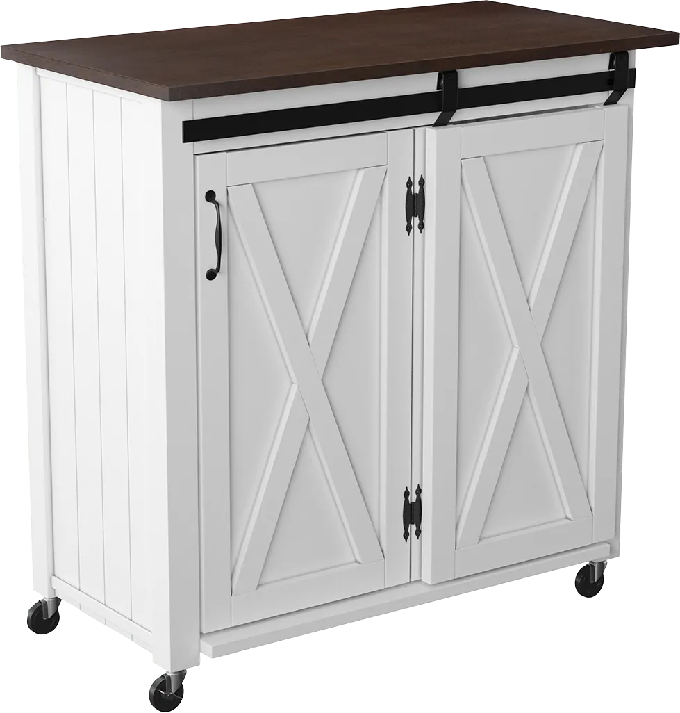 Cobworth White Kitchen Cart - Image 1
