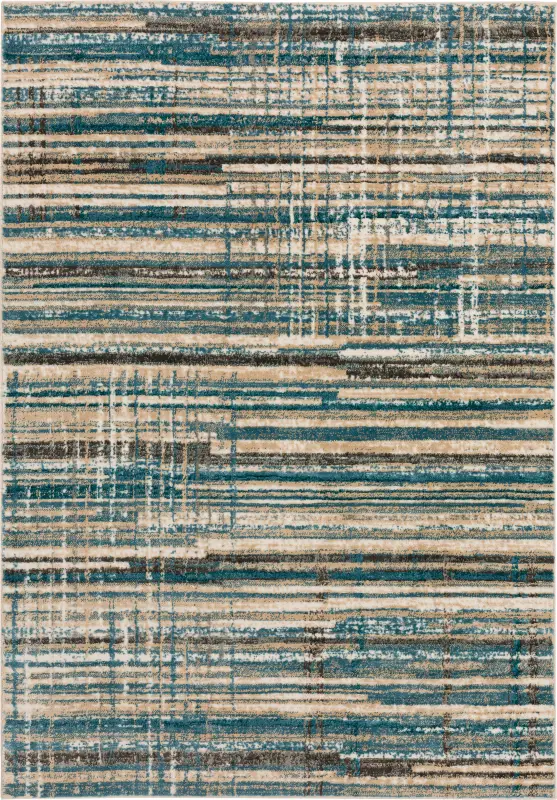 Azmer 3' x 5' Blue/Brown Rug
