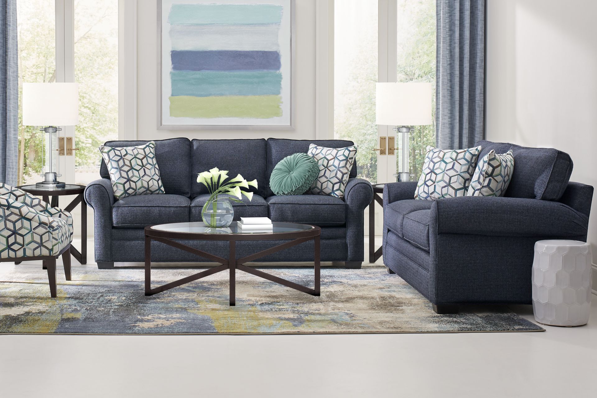 Bellingham Midnight Textured 2 Pc Living Room - Image 1