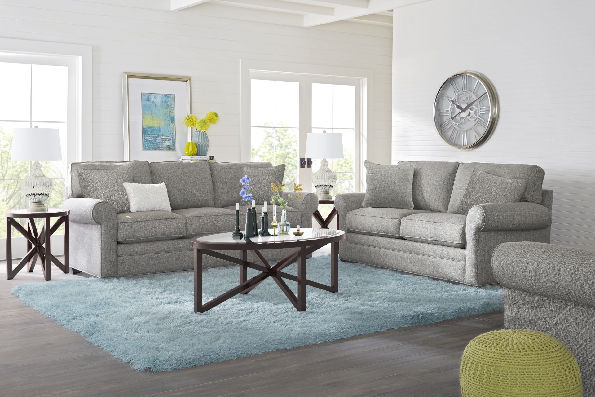Bellingham Gray Textured 5 Pc Living Room - Image 1