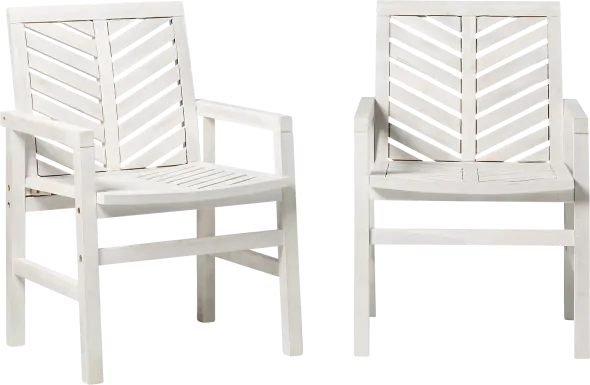 Outdoor Worcaster White Accent Chair Set of 2