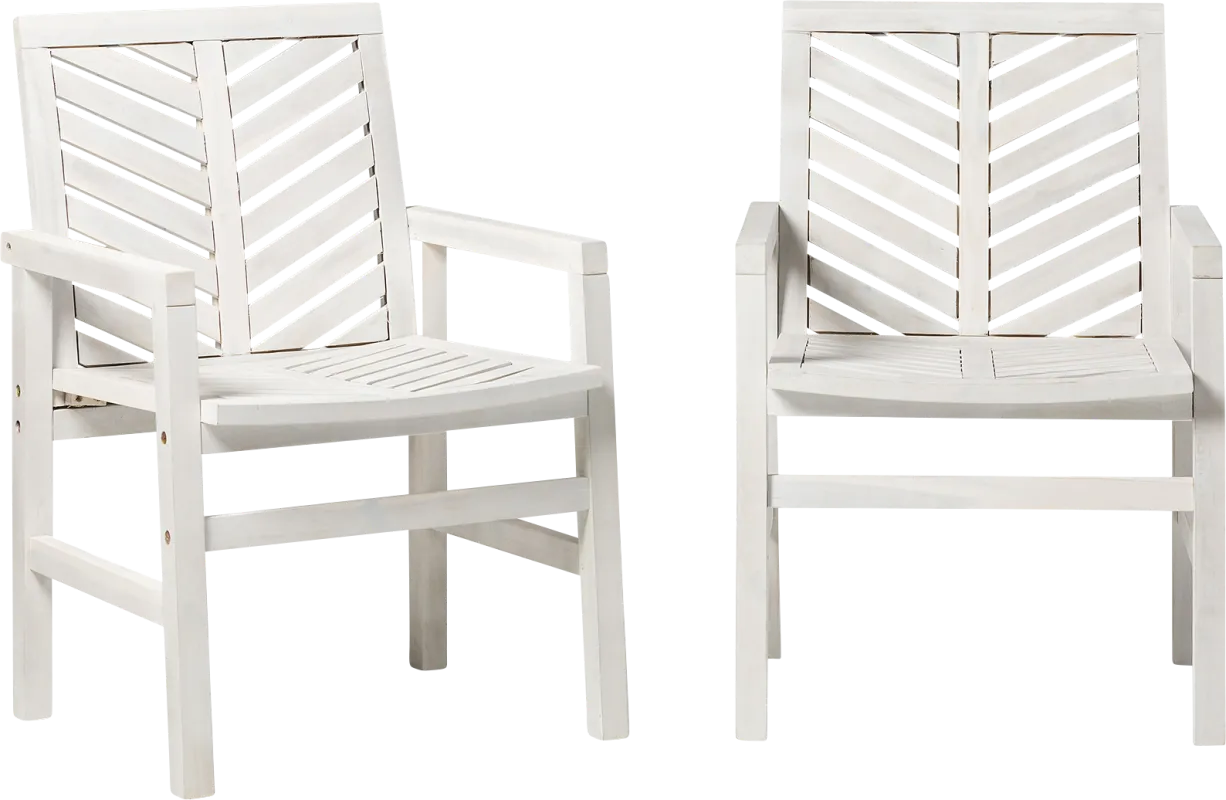 Outdoor Worcaster White Accent Chair Set of 2