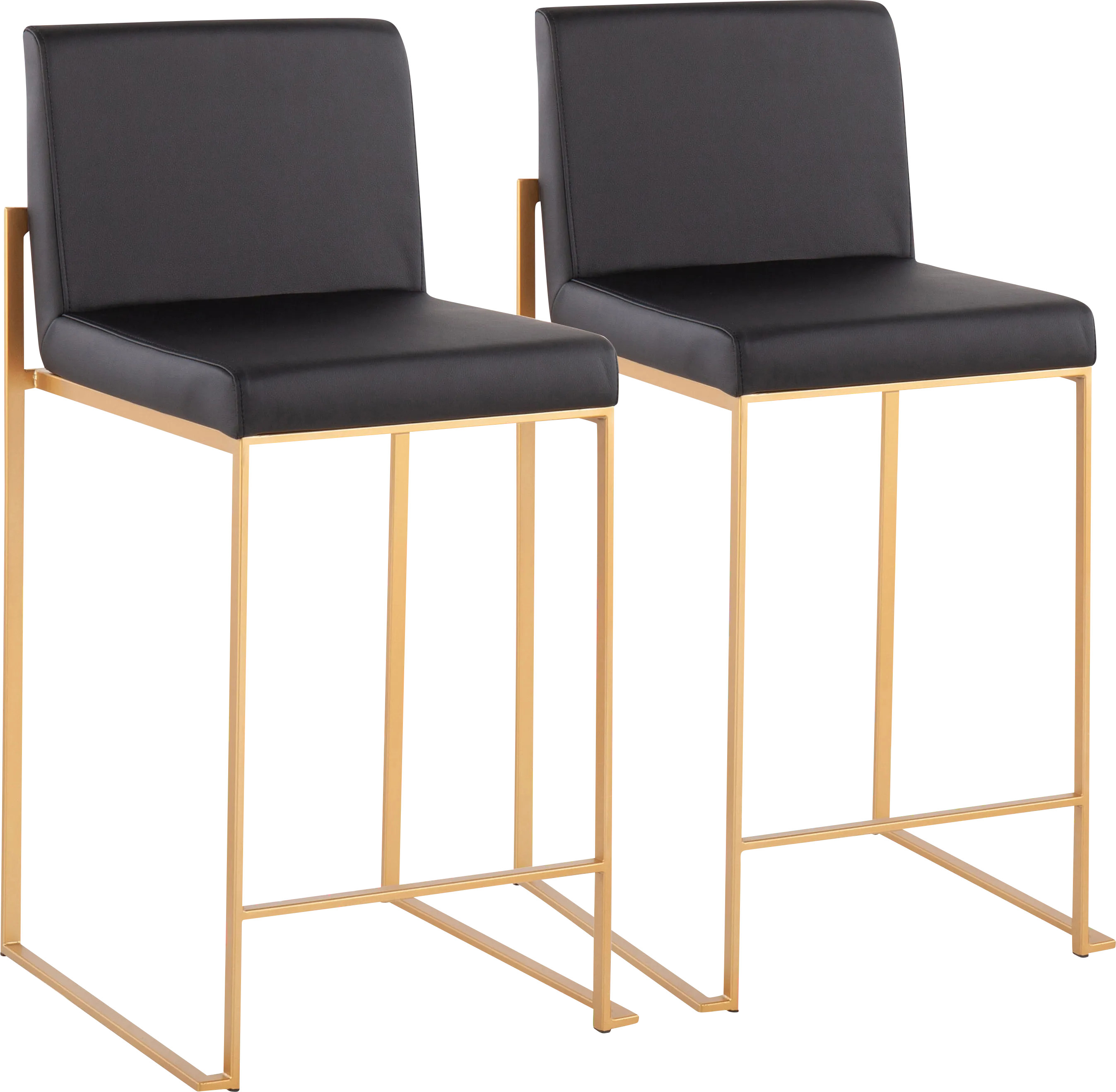 Nowotny Black Gold Counter Height Stool Set of 2