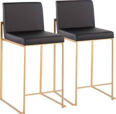 Nowotny Black Gold Counter Height Stool Set of 2