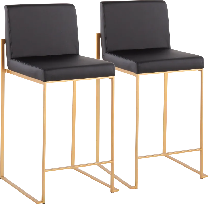 Nowotny Black Gold Counter Height Stool Set of 2