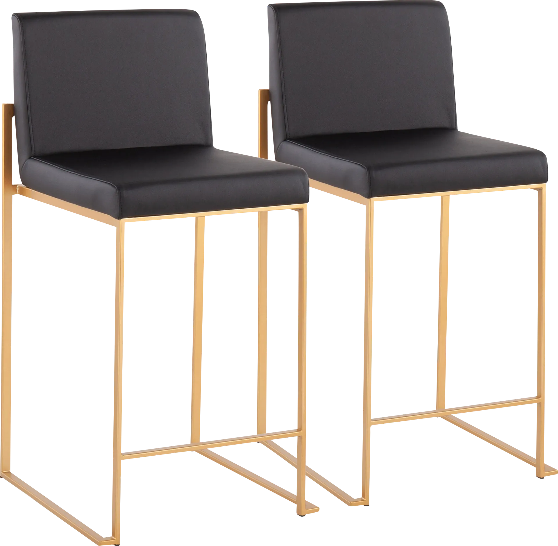 Nowotny Black Gold Counter Height Stool Set of 2 - Image 1