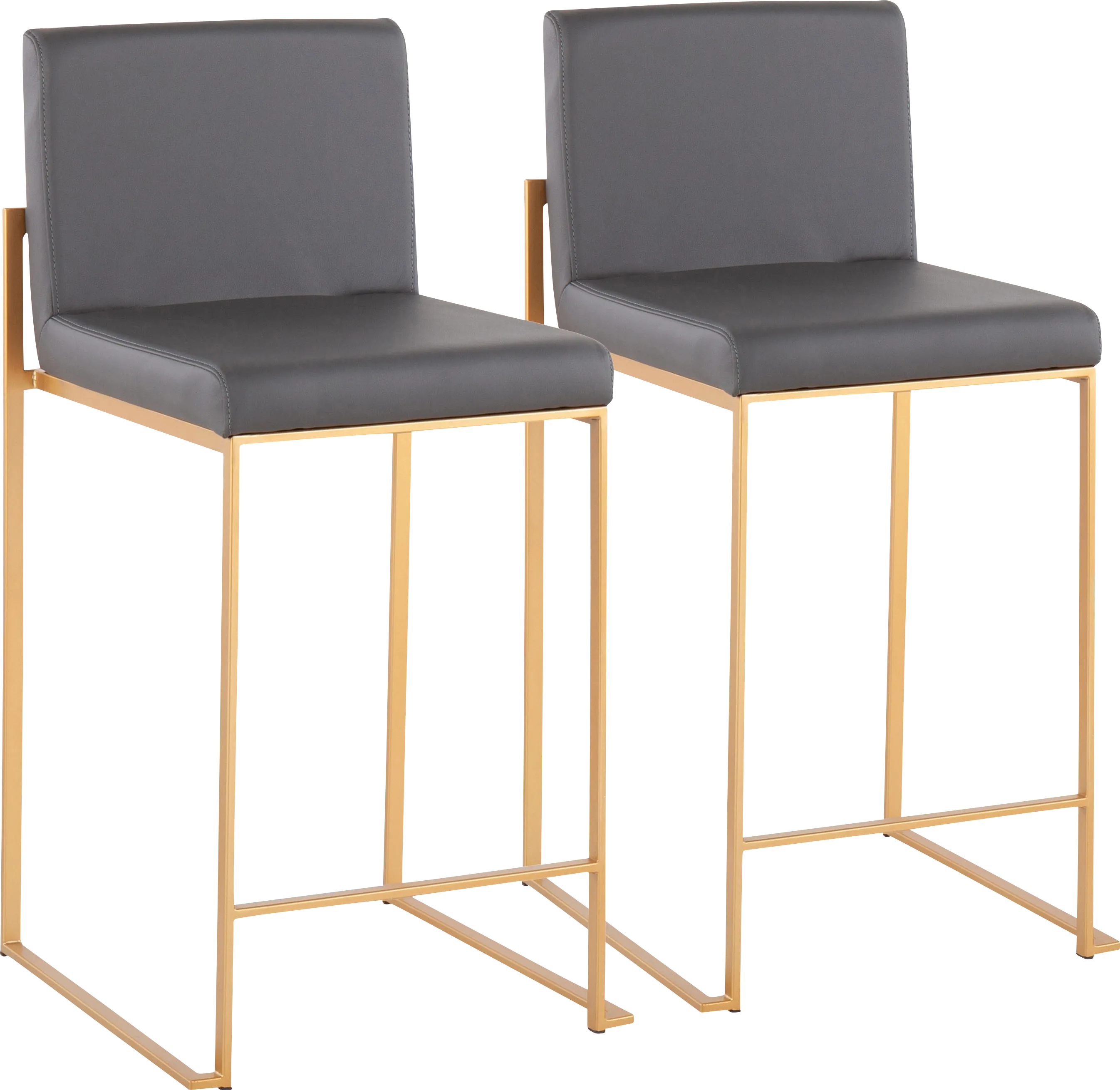 Nowotny Gray Gold Counter Height Stool Set of 2 - Thumbnail - Image 1