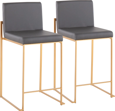 Nowotny Gray Gold Counter Height Stool Set of 2