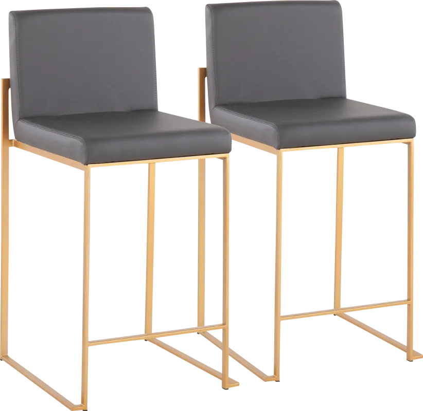 Nowotny Gray Gold Counter Height Stool Set of 2