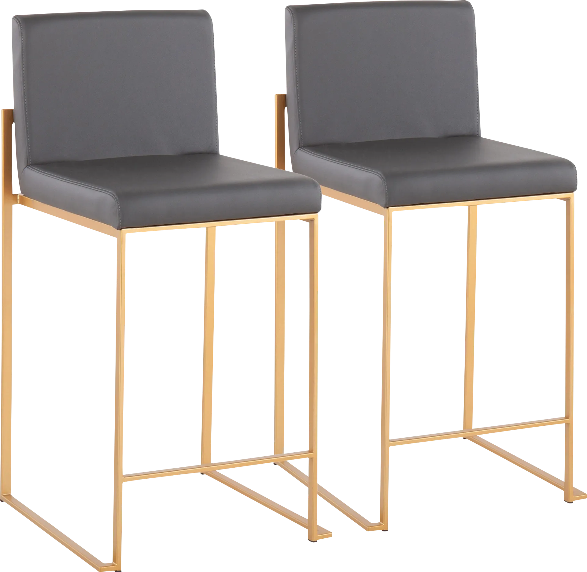 Nowotny Gray Gold Counter Height Stool Set of 2 - Image 1