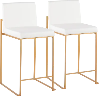 Nowotny White Gold Counter Height Stool Set of 2