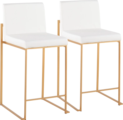 Nowotny White Gold Counter Height Stool Set of 2