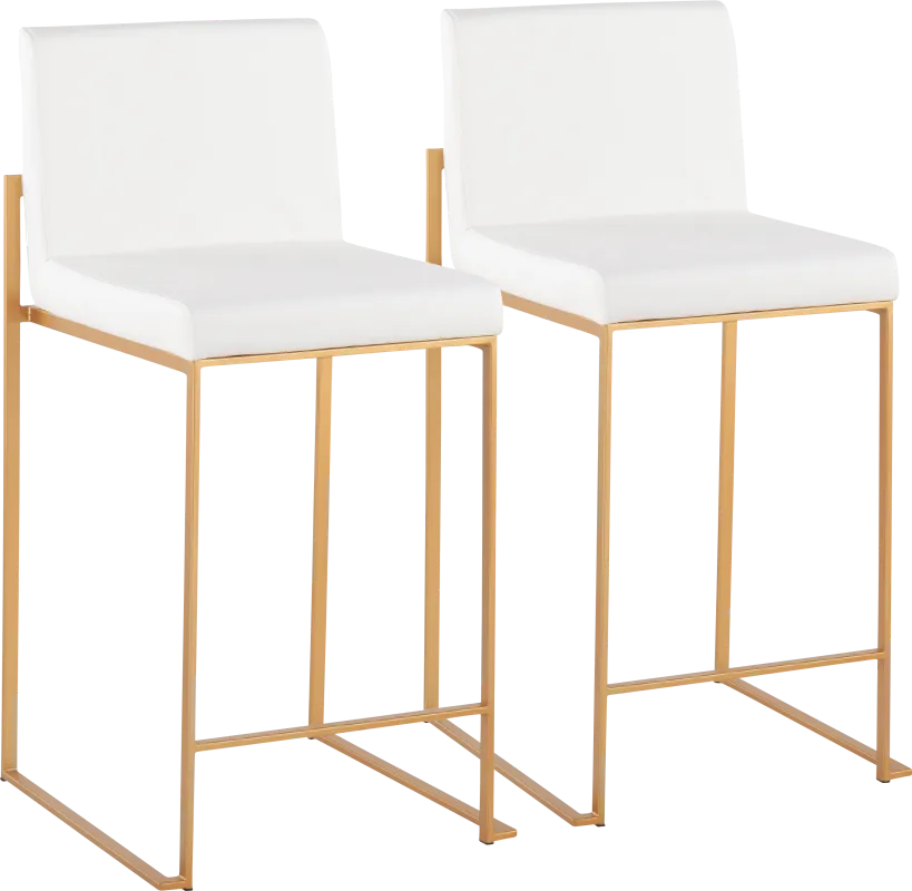 Nowotny White Gold Counter Height Stool Set of 2