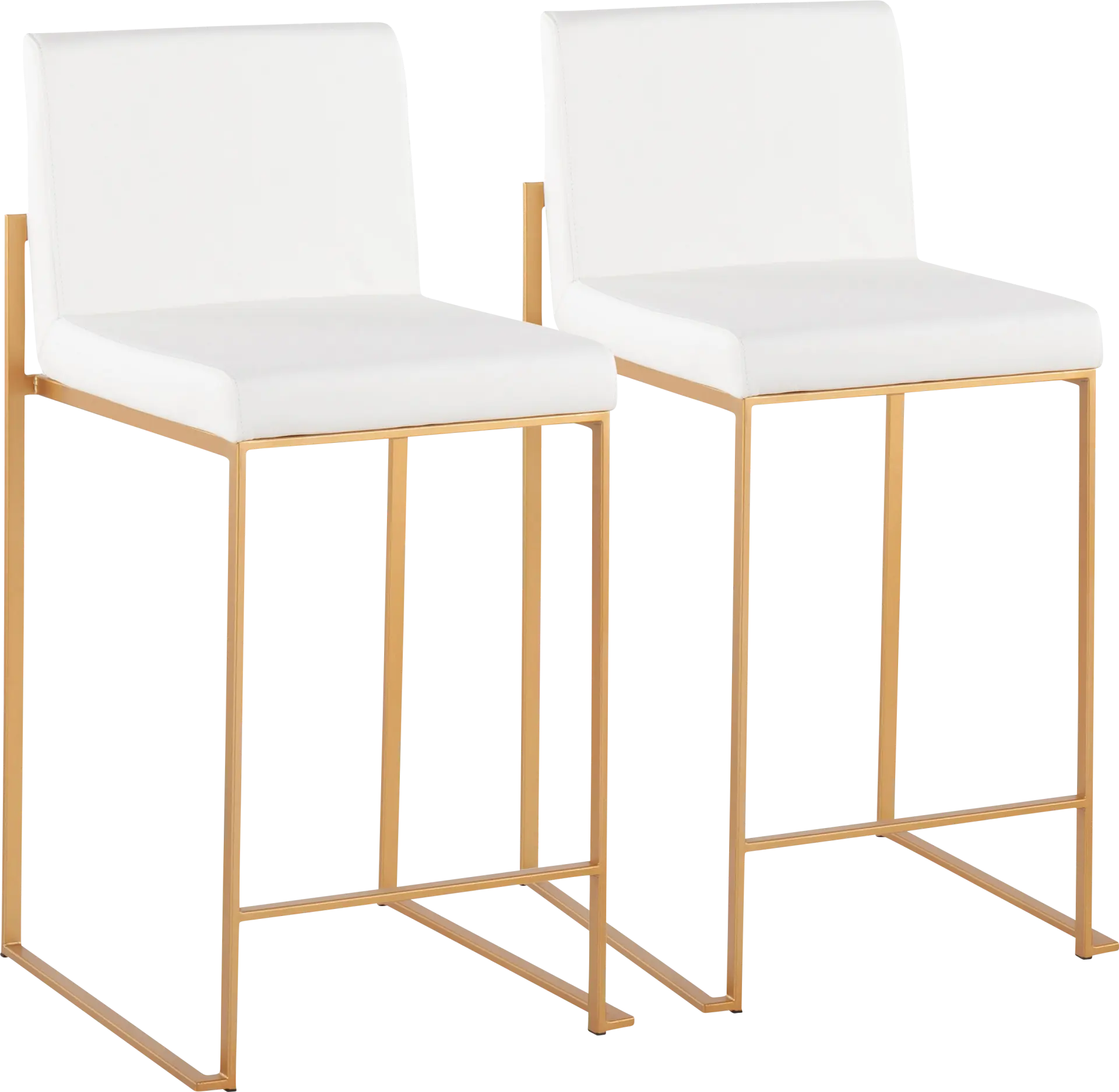 Nowotny White Gold Counter Height Stool Set of 2