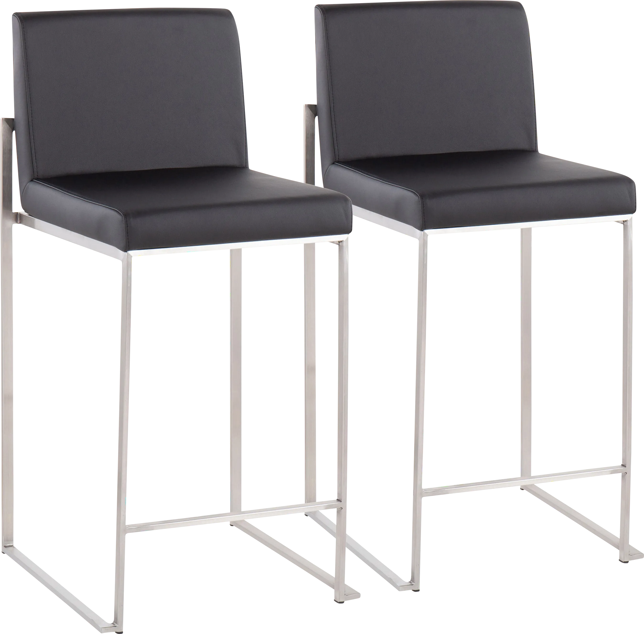 Nowotny Black Silver Counter Height Stool Set of 2 - Thumbnail - Image 1
