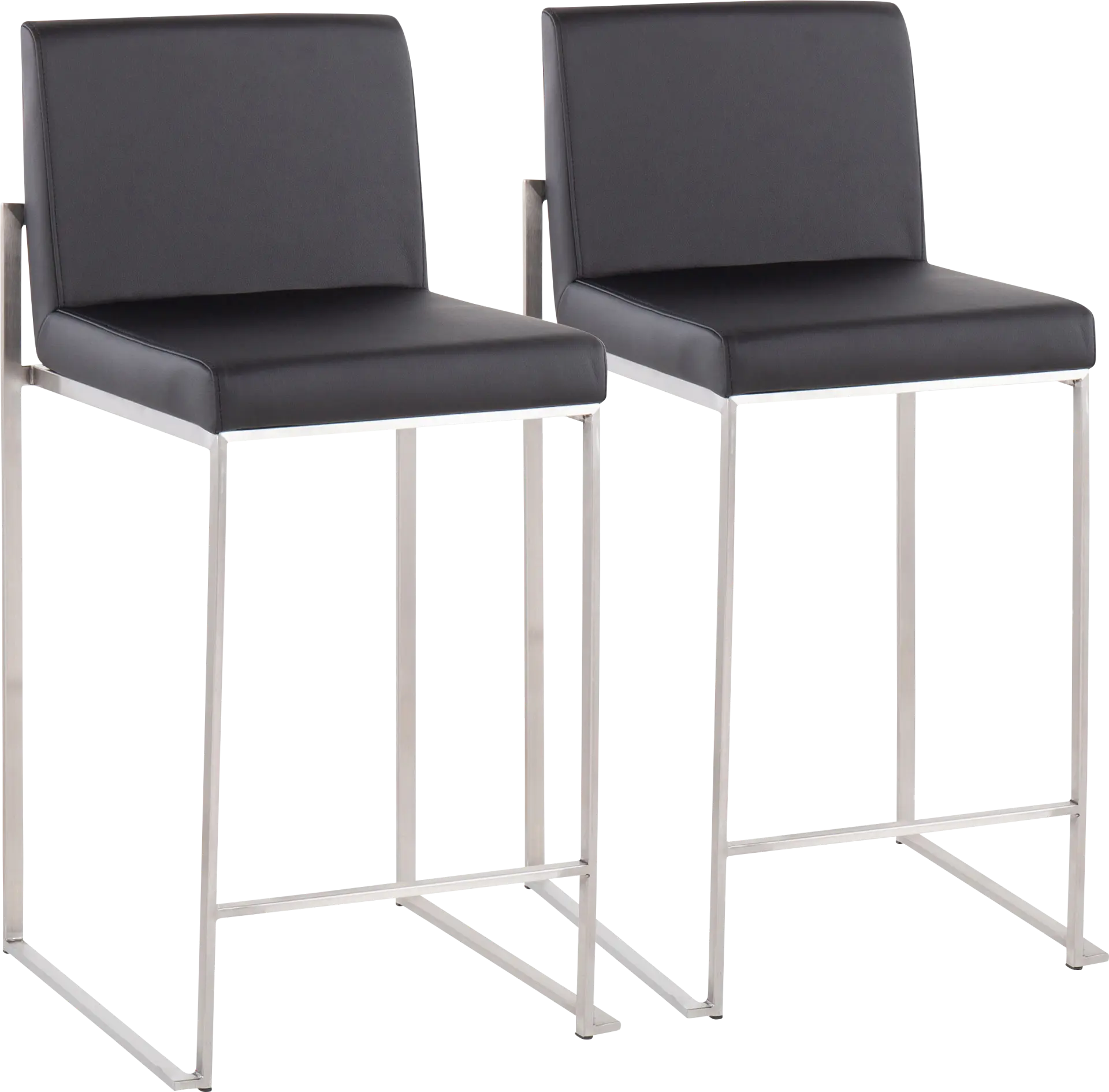 Nowotny Black Silver Counter Height Stool Set of 2