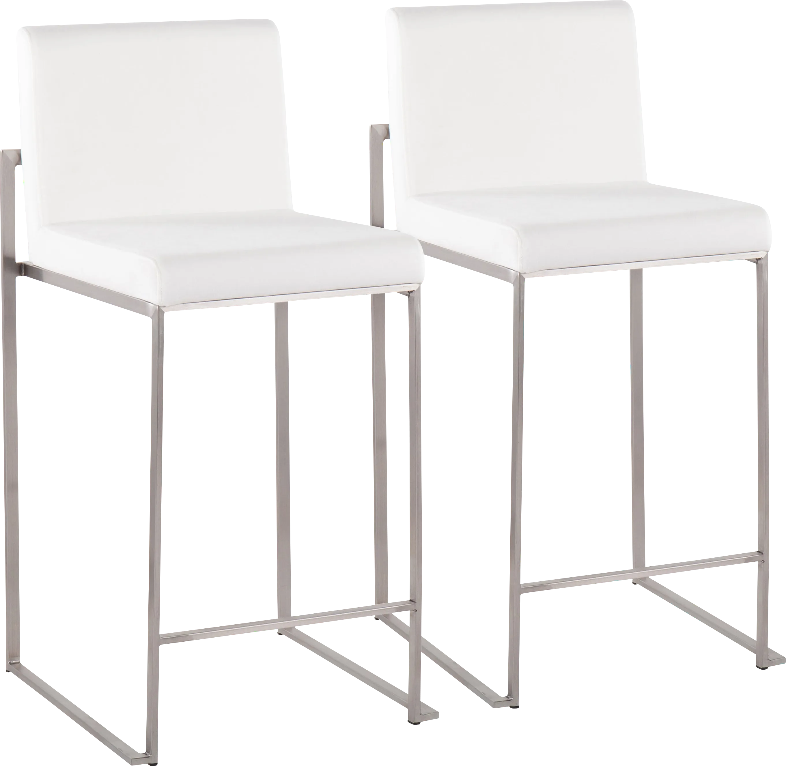 Nowotny White Silver Velvet Counter Height Stool Set of 2 - Thumbnail - Image 1