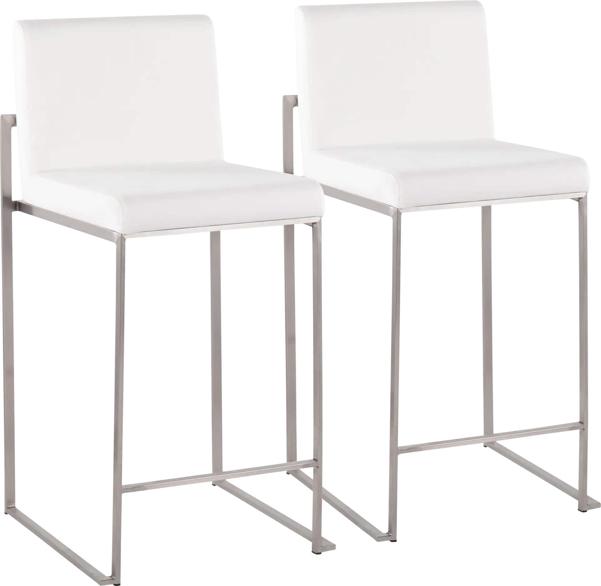 Nowotny White Silver Velvet Counter Height Stool Set of 2