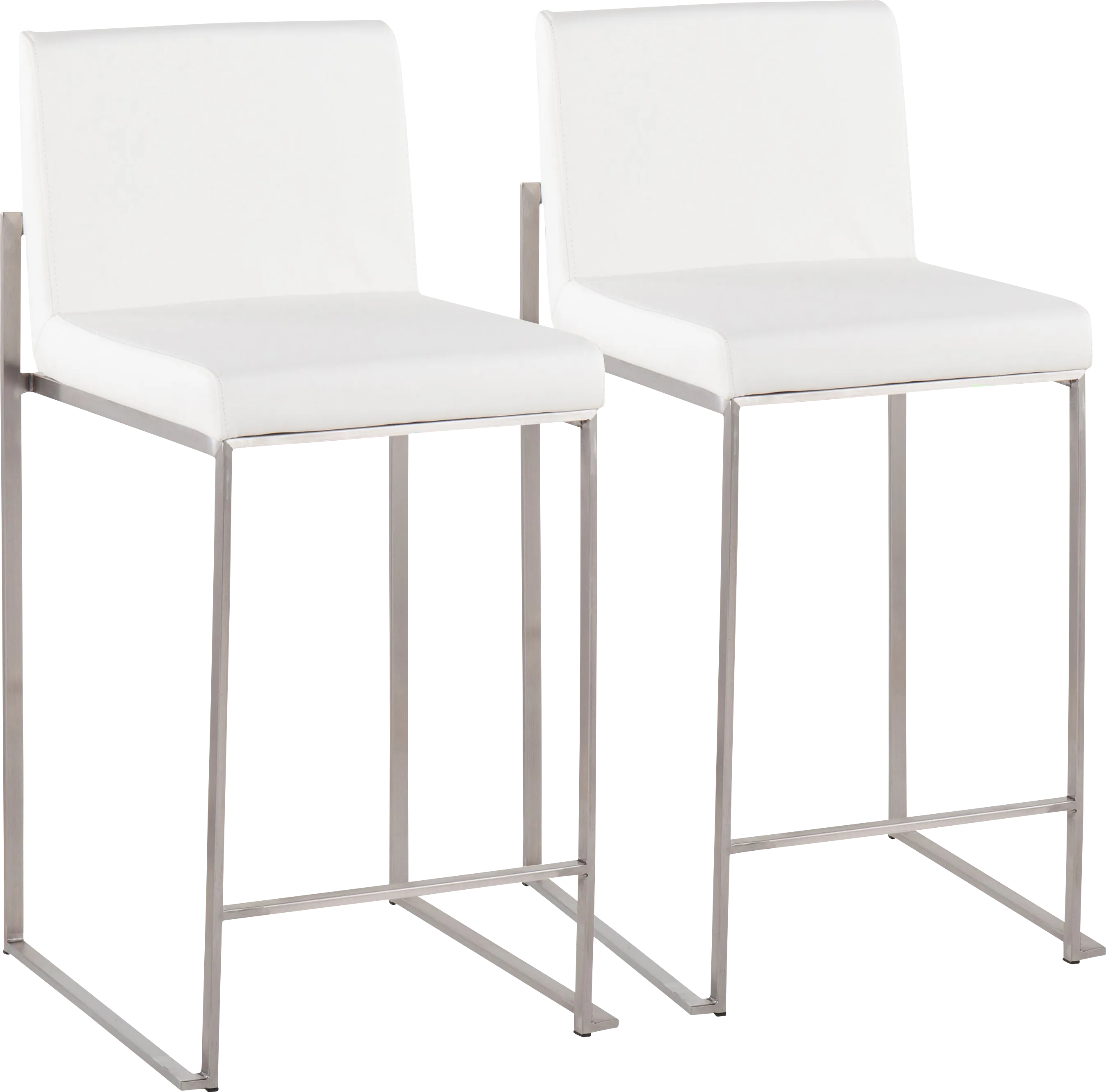 Nowotny White Silver Counter Height Stool Set of 2 - Thumbnail - Image 1