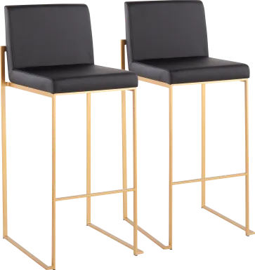 Nowotny Black Gold Barstool Set of 2