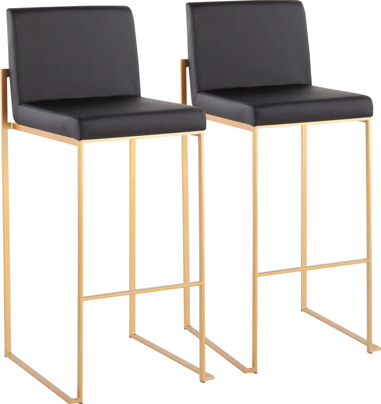 Nowotny Black Gold Barstool Set of 2