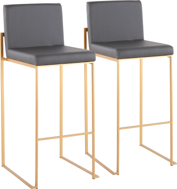 Nowotny Gray Gold Barstool Set of 2