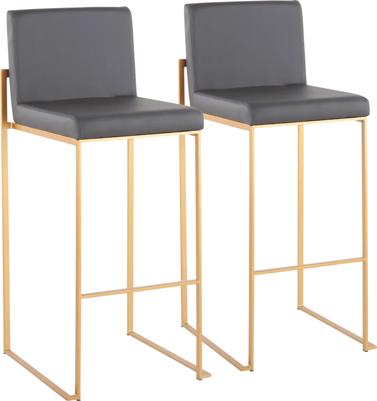 Nowotny Gray Gold Barstool Set of 2