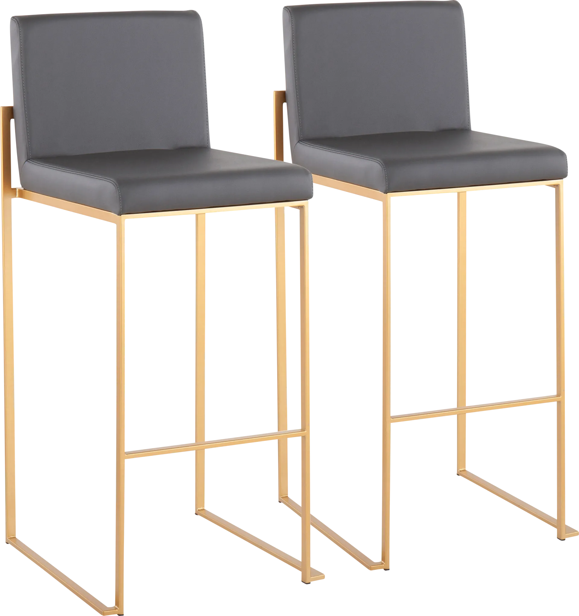 Nowotny Gray Gold Barstool Set of 2 - Image 1