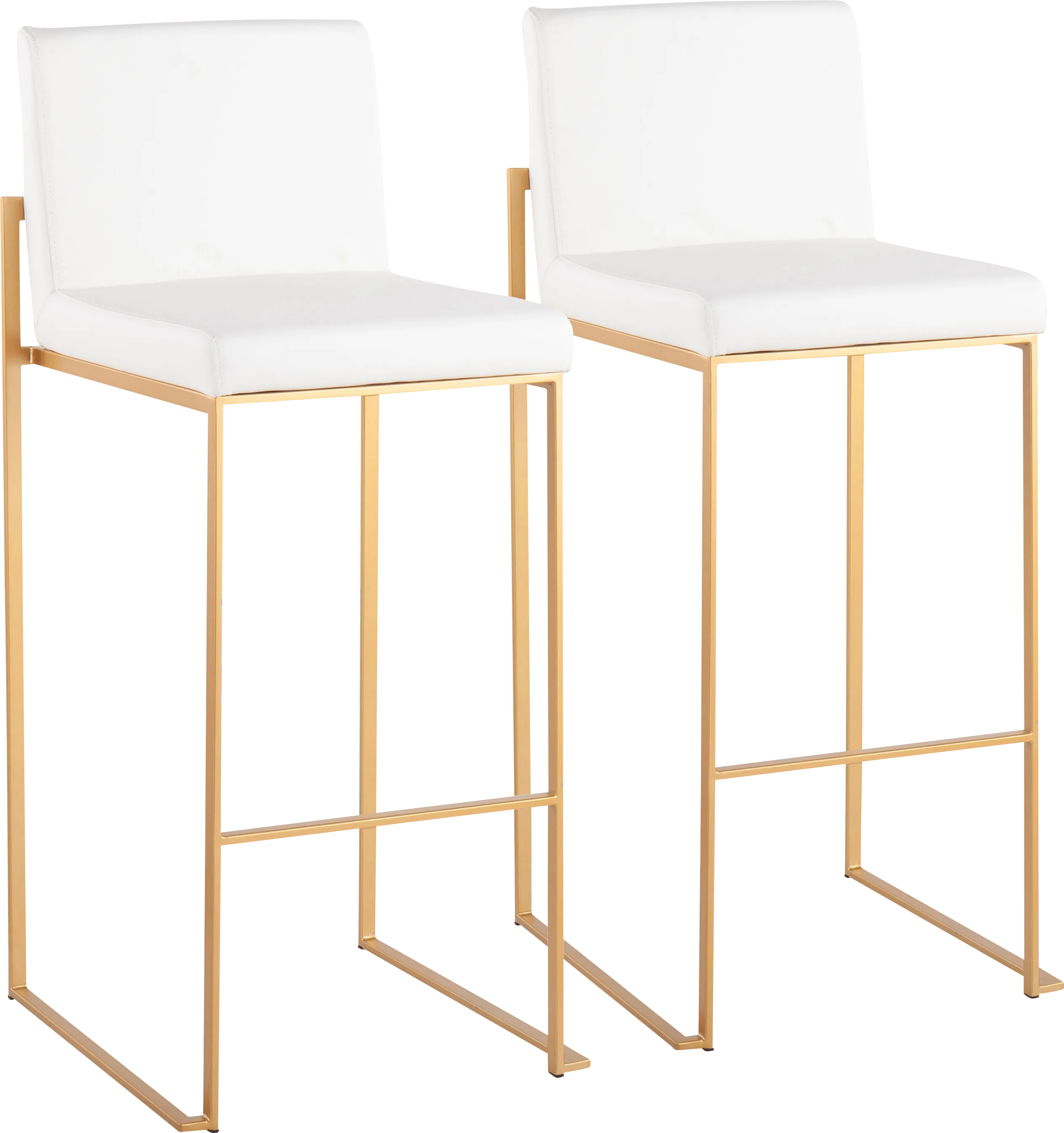 Nowotny White Gold Barstool Set of 2 - Thumbnail - Image 1