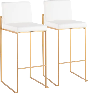 Nowotny White Gold Barstool Set of 2