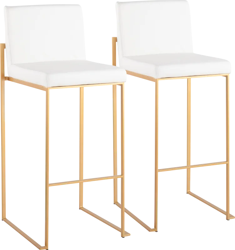 Nowotny White Gold Barstool Set of 2