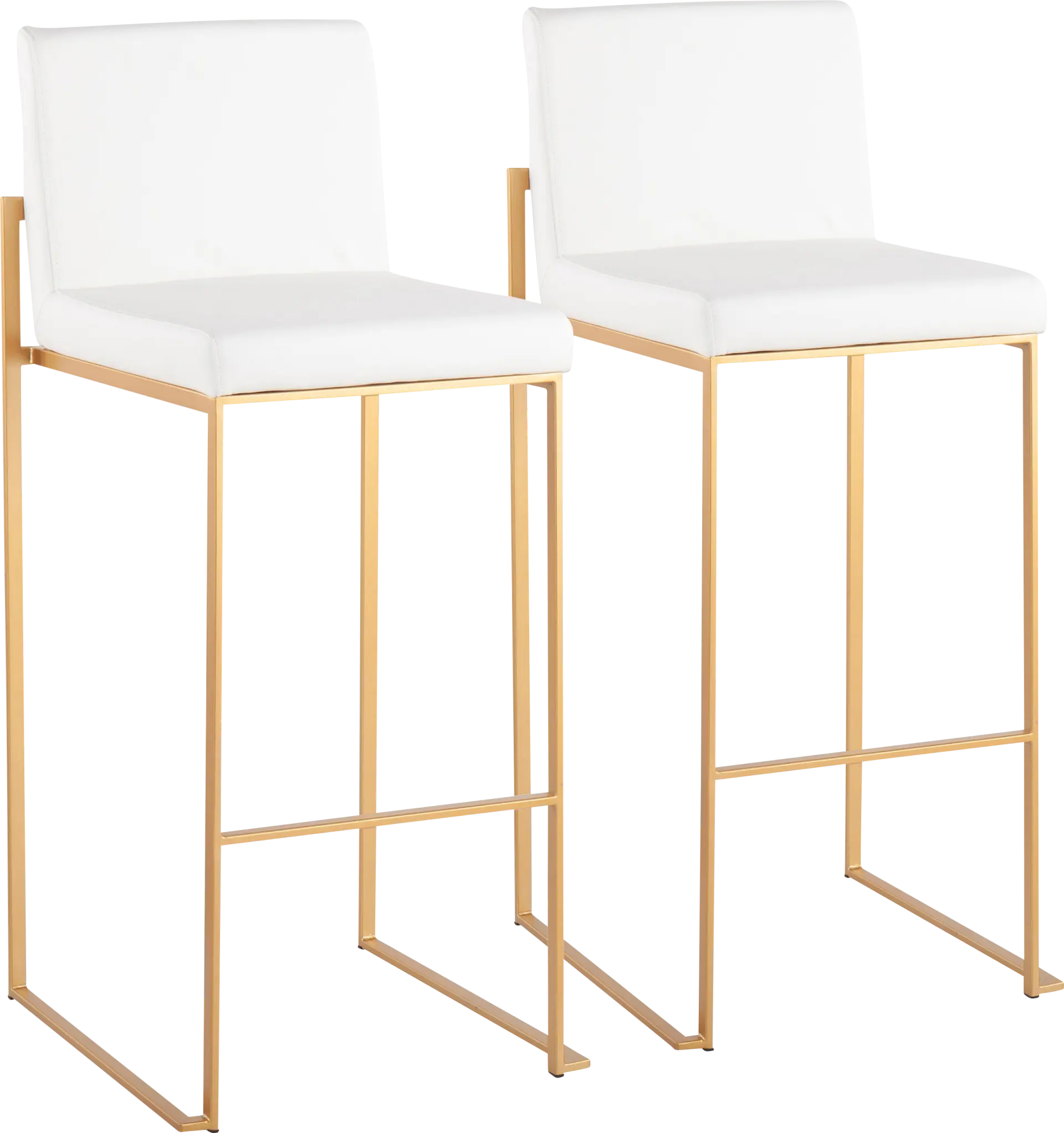 Nowotny White Gold Barstool Set of 2