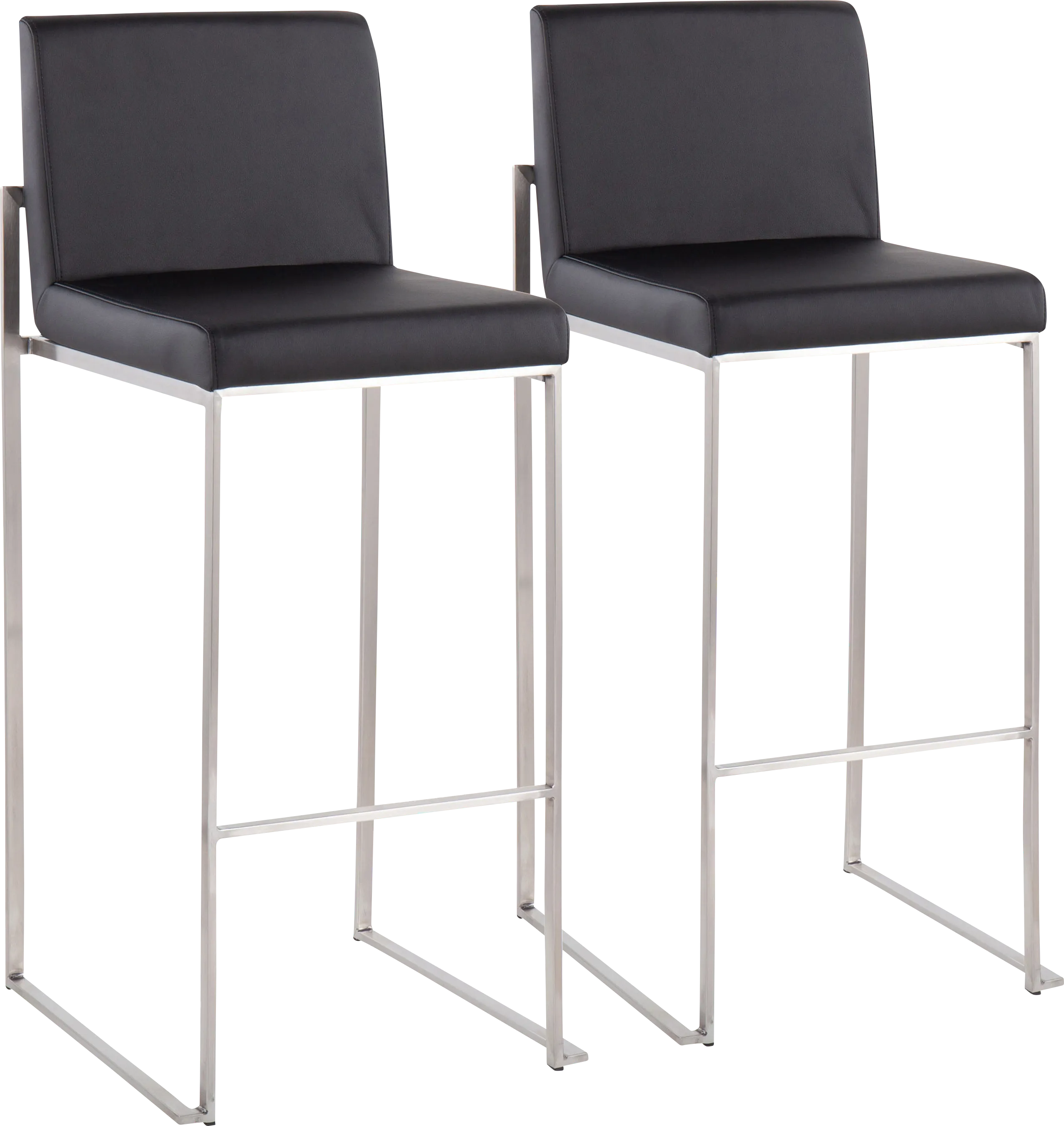 Nowotny Black Silver Barstool Set of 2 - Thumbnail - Image 1
