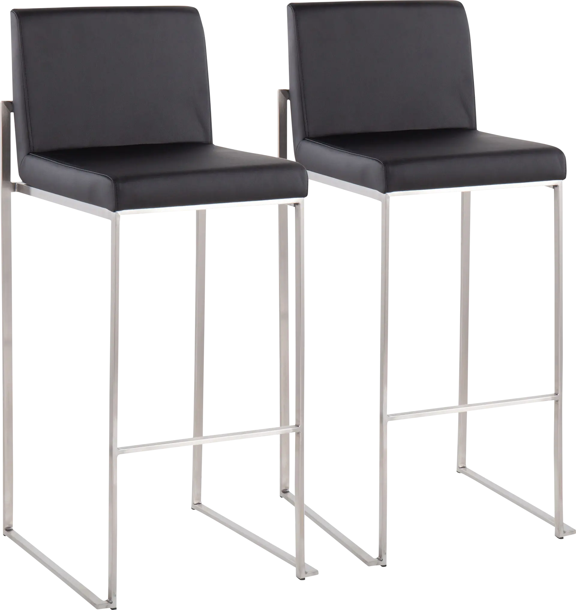 Nowotny Black Silver Barstool Set of 2