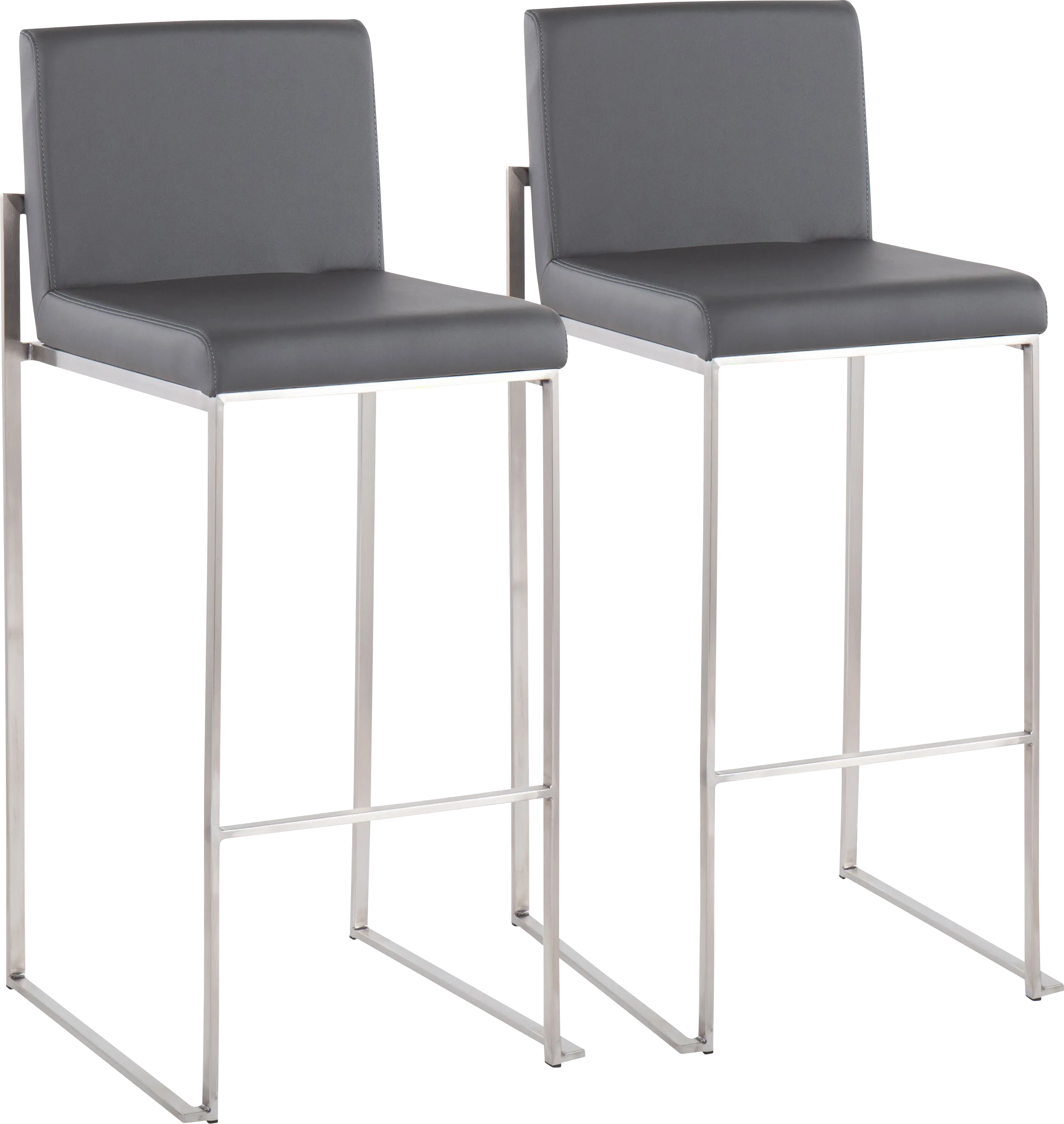 Nowotny Gray Silver Barstool Set of 2 - Thumbnail - Image 1