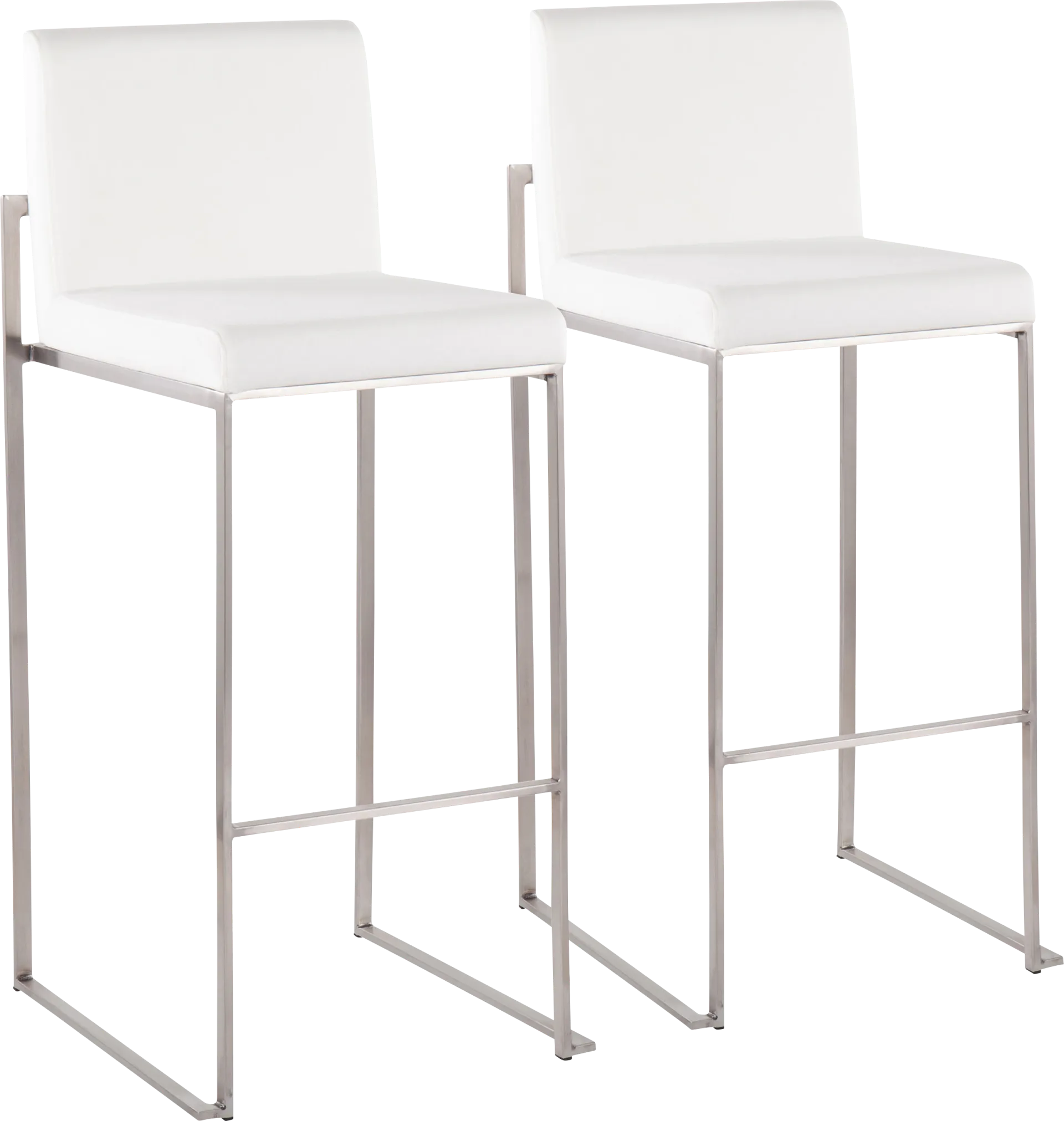 Nowotny White Silver Barstool Set of 2 - Image 1