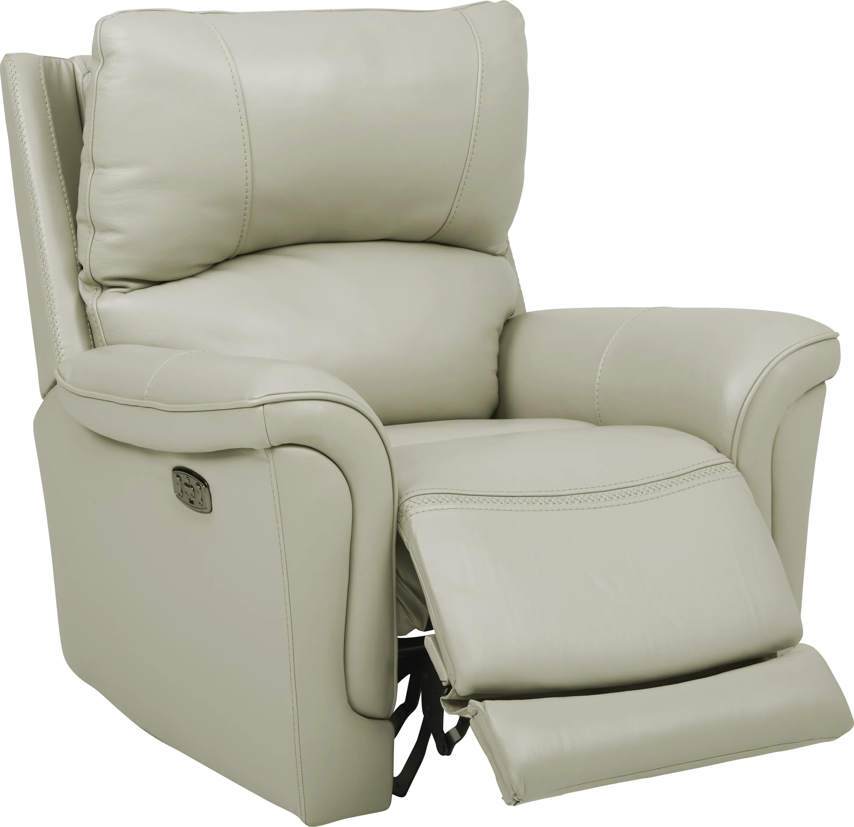 Castmore Stone Triple Power Leather Recliner - Thumbnail - Image 1
