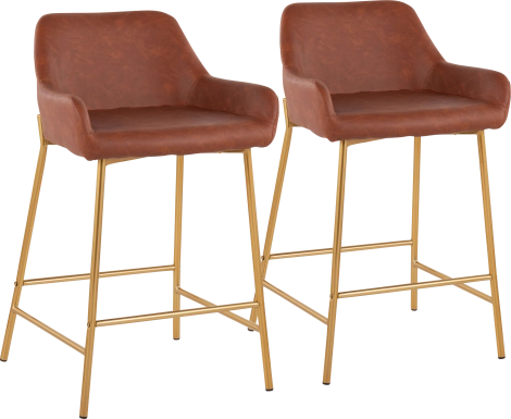 Rimcrest I Camel Counter Height Stool Set of 2