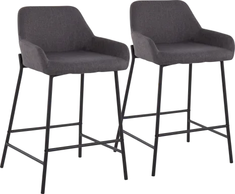 Rimcrest II Charcoal Counter Height Stool Set of 2