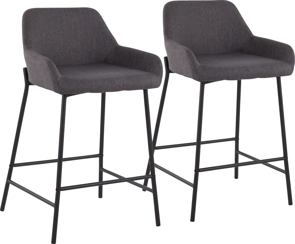 Rimcrest II Charcoal Counter Height Stool Set of 2