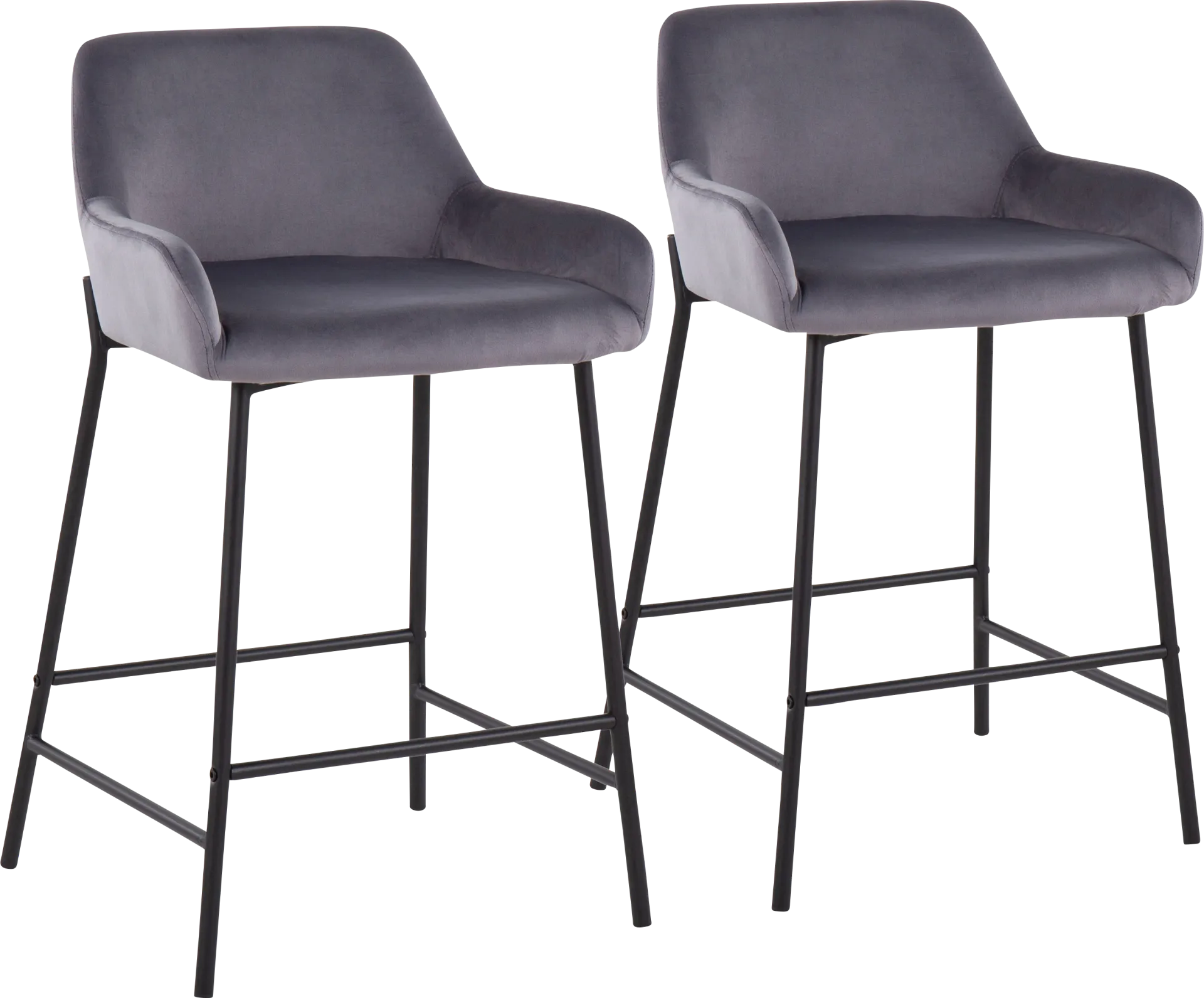 Rimcrest II Silver Counter Height Stool Set of 2 - Image 1