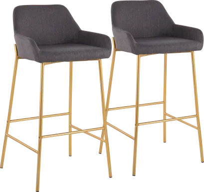 Rimcrest I Charcoal Barstool Set of 2